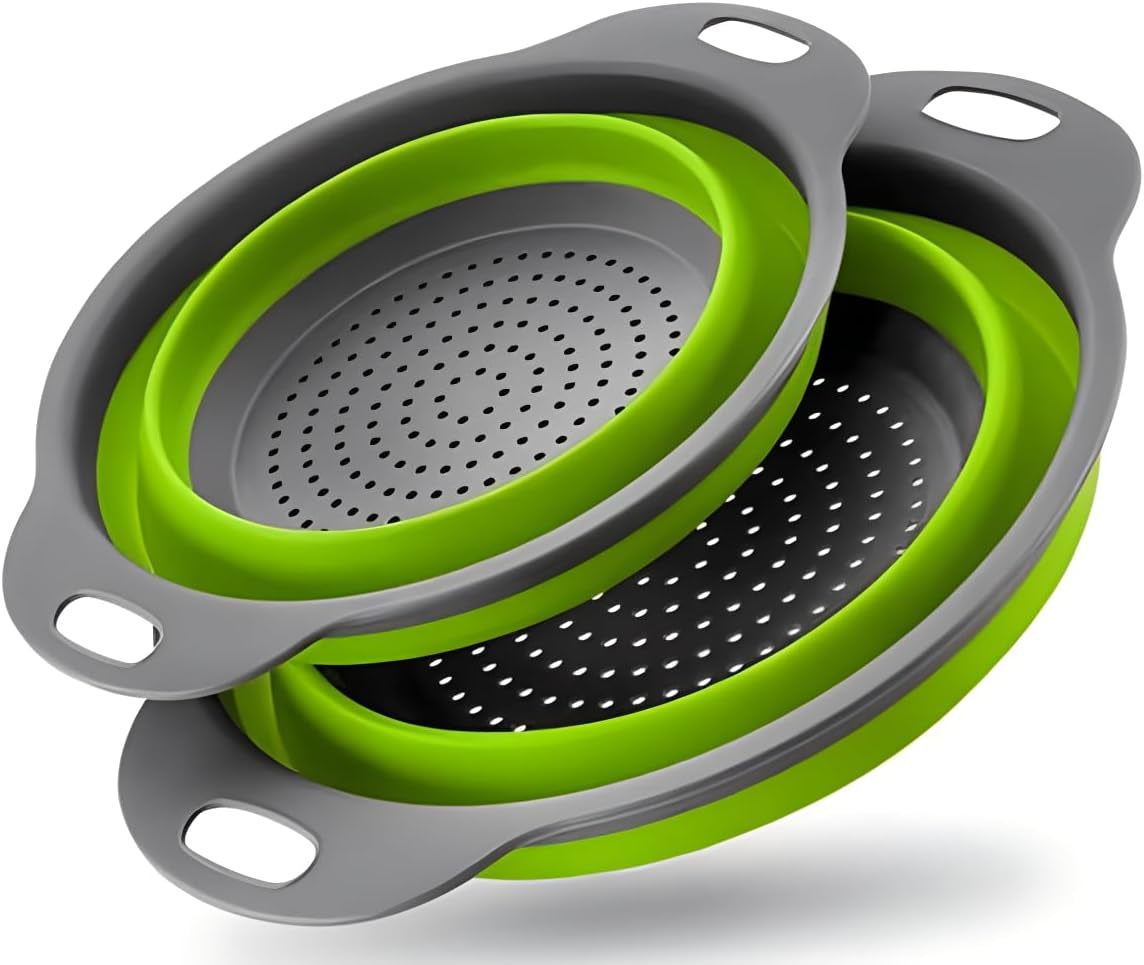 Silicone Collapsible Colander Set (2 Pack)