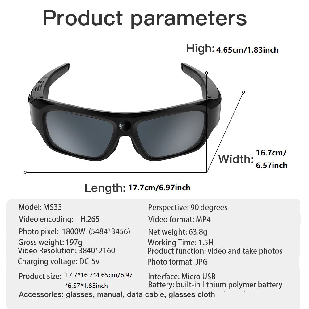 4K HD Video Recording Sunglasses